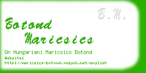 botond maricsics business card